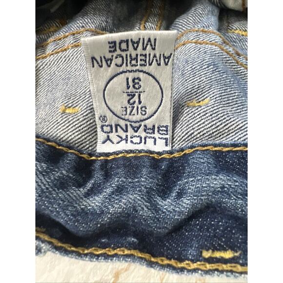 Lucky Brand Old Favorite Jean Skirt Size 12/31 Denim Frayed Hem - Picture 6 of 10